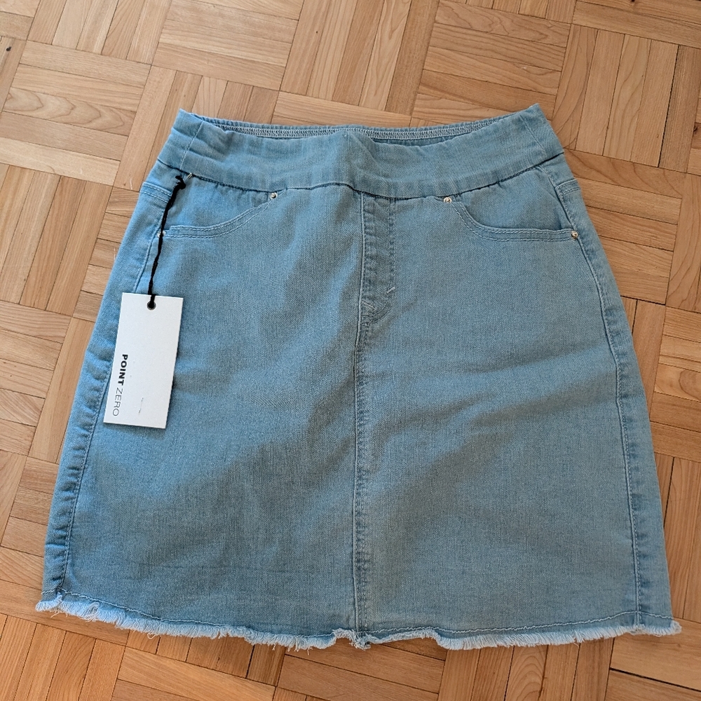 Point Zero Pale Blue Denim Mini Skort